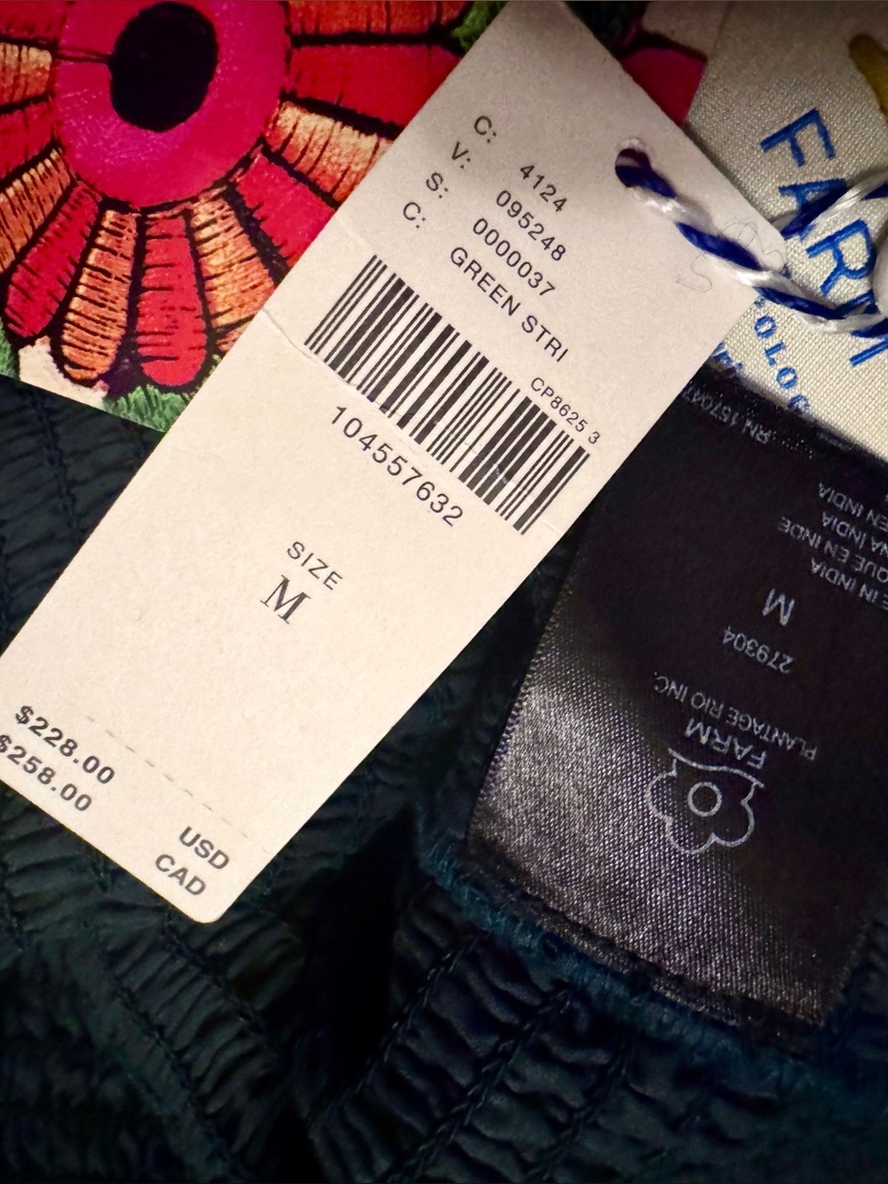 FARM Rio Green One-Shoulder Bronze Metallic Stripe Jumpsuit Size Medium NWT - Picture 4 of 7